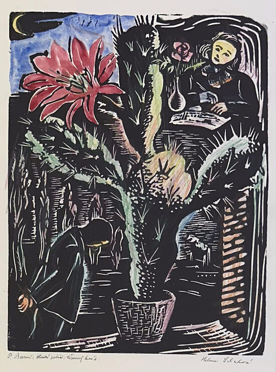 Helena Salichová: Ilustrace ke Slezským písním Petra Bezruče: Červený květ