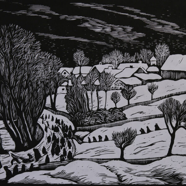 Zima v Polance (Zima v Polance), linoryt, 34,5×41,5 cm, 1959