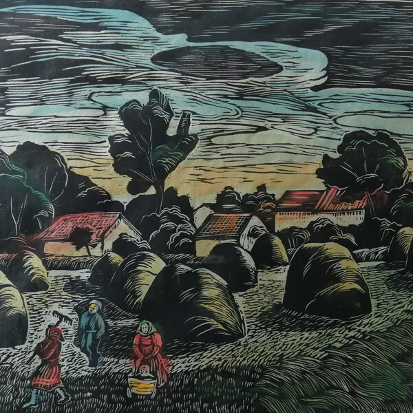 Z pole, kolorovaný linoryt, 29×37,5 cm, 1961