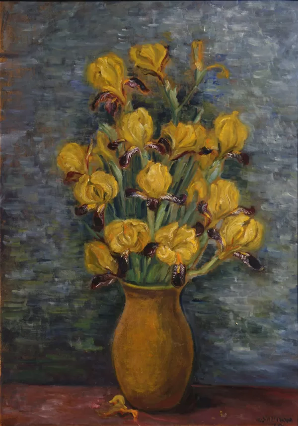 Kosatce ve váze, olek 69×49 cm