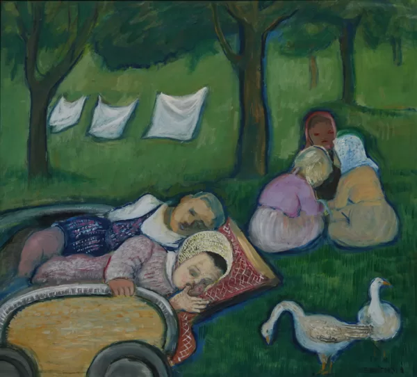 Dvojčata, kombinovaná technika, 55×61 cm