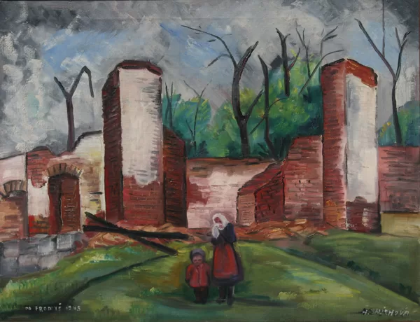 Po frontě, olej, 63×81 cm, 1945