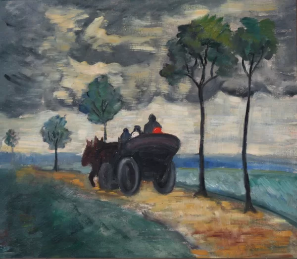 Povoz, olej, 43×49 cm, 1932