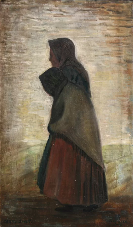 Těžký život, olej, 84×50 cm, 1945
