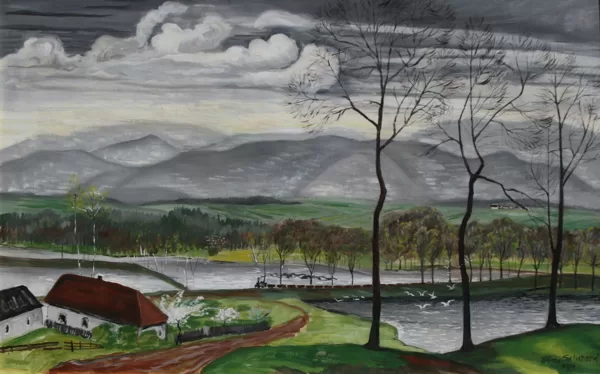 Rybníky v Polance, olej, 69×90 cm,1938