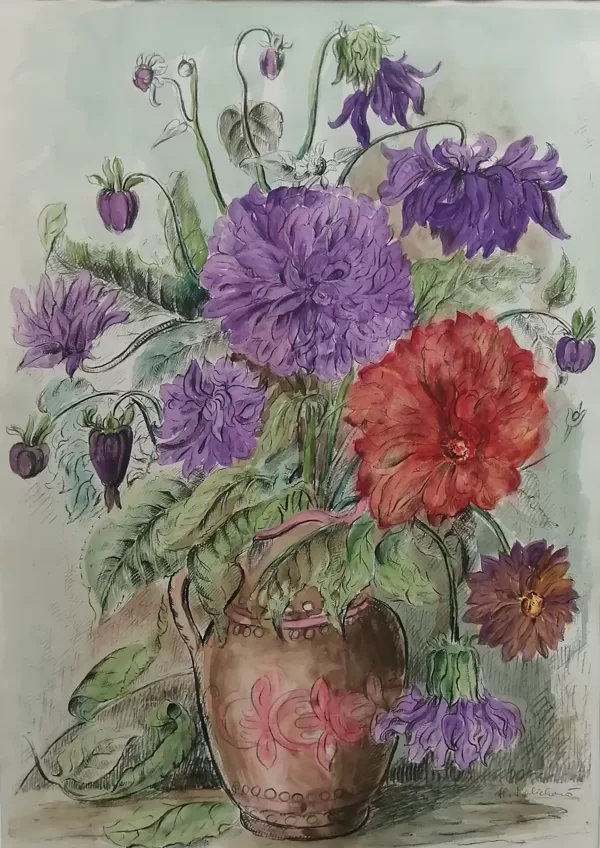 Kytice, kolorovaná litografie, 41,3×30 cm