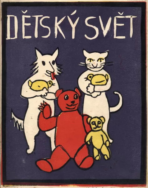 Obálka (Dětský svět), barevný linoryt, 26×20,2 cm, 1932
