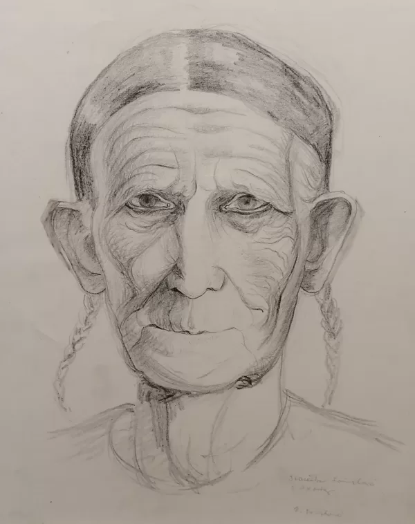 Stařenka Lošinská, kresba tužkou, 30×21 cm, 1941